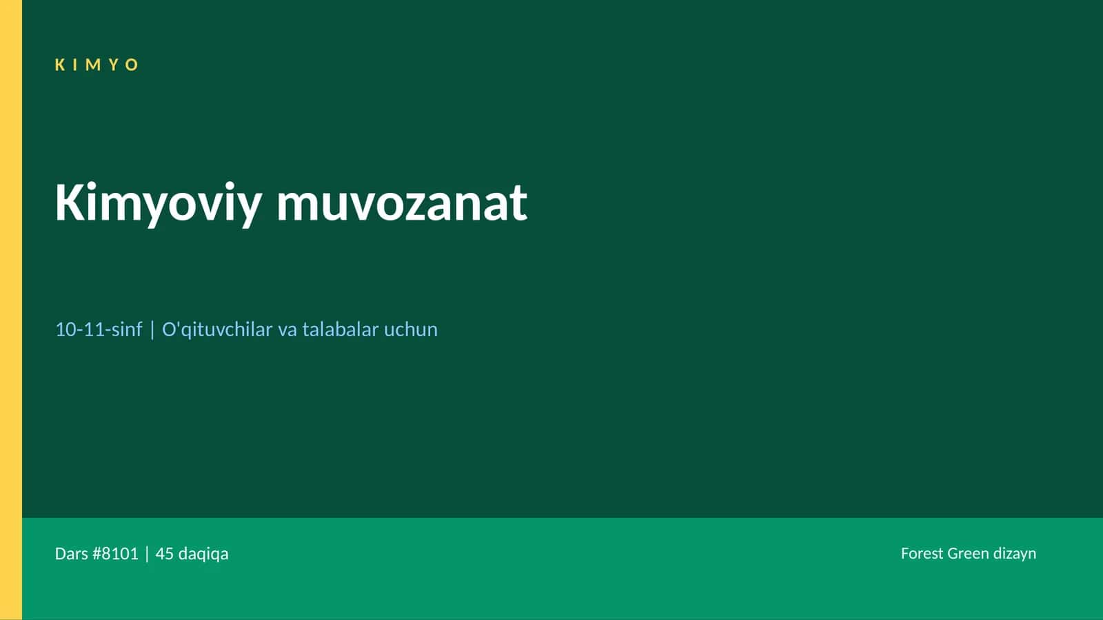 Kimyoviy muvozanat 1