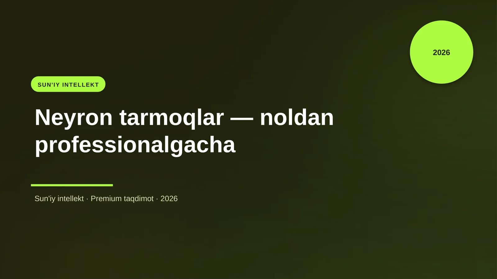 Neyron tarmoqlar — noldan professionalgacha 1