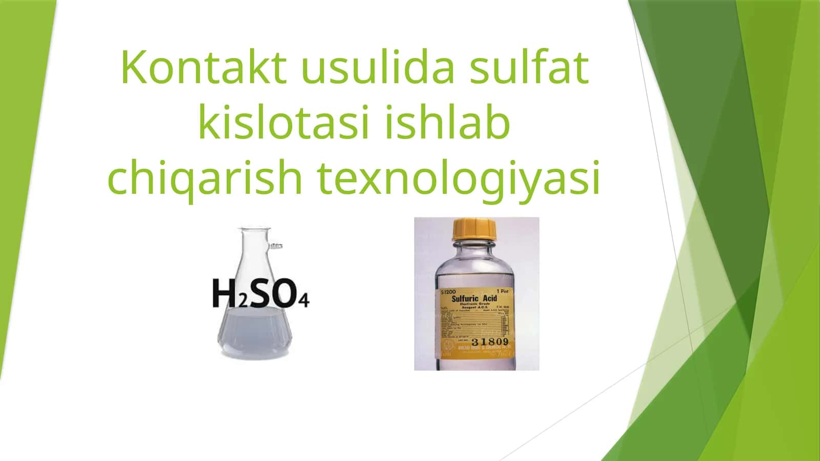 Kontakt usulida sulfat kislotasi ishlab chiqarish texnologiyasi 1