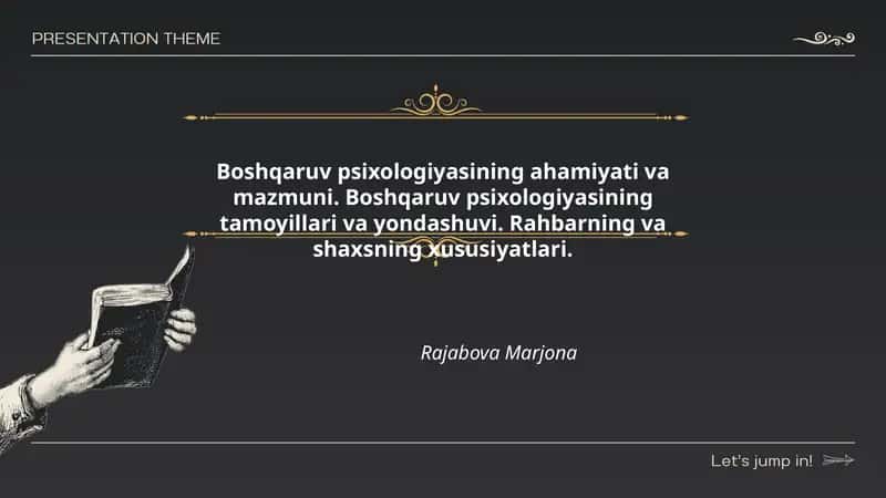 Boshqaruv psixologiyasining ahamiyati 1