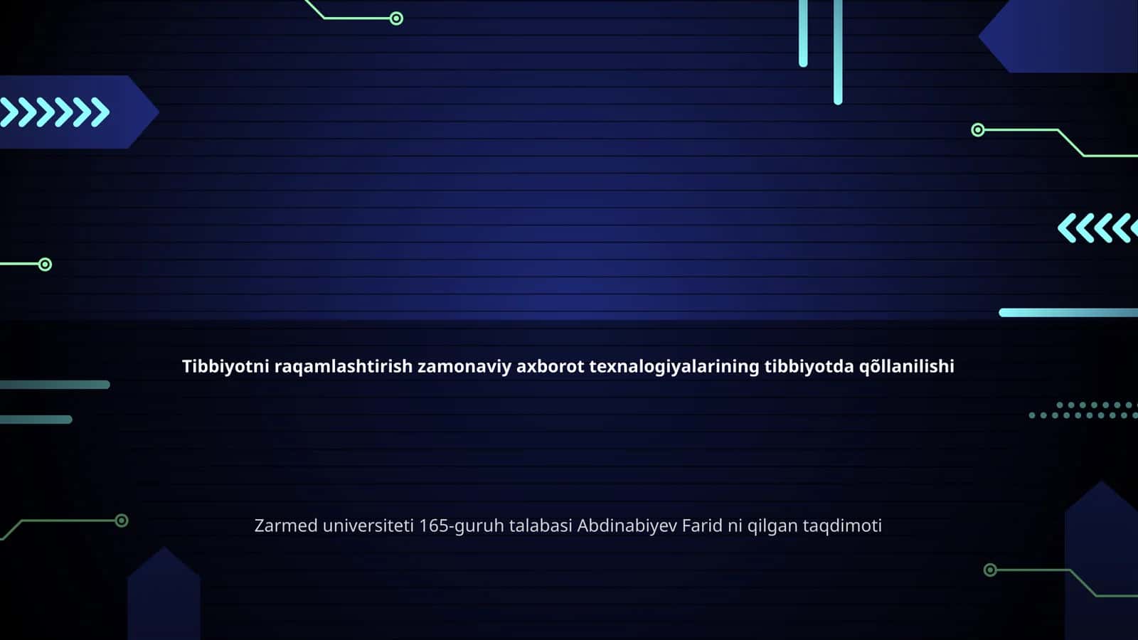 Tibbiyotni raqamlashtirish zamonaviy axborot texnologiyalarining tibbiyotda qõllanilishi 1
