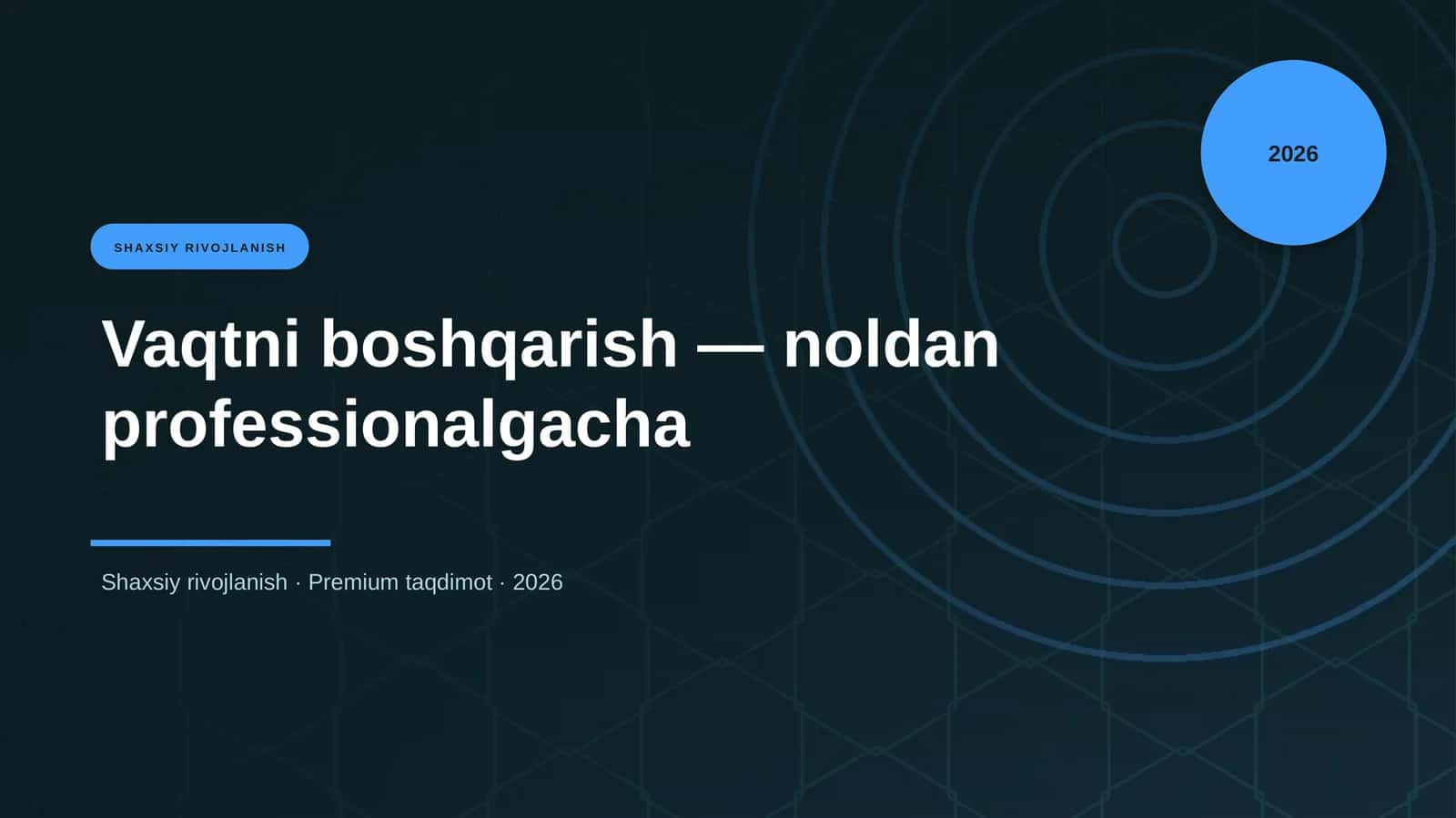 Vaqtni boshqarish — noldan professionalgacha 1