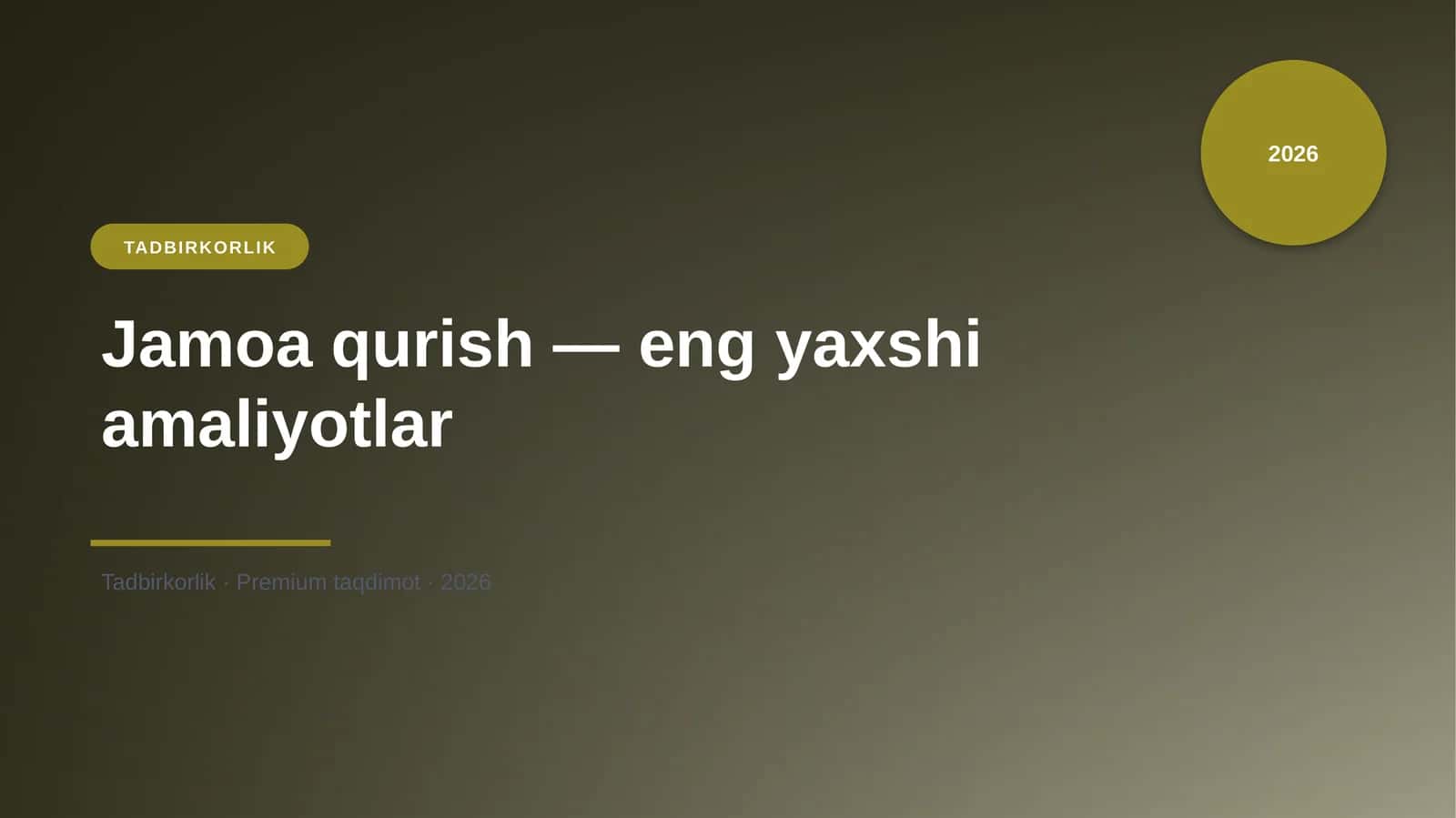 Jamoa qurish — eng yaxshi amaliyotlar 1