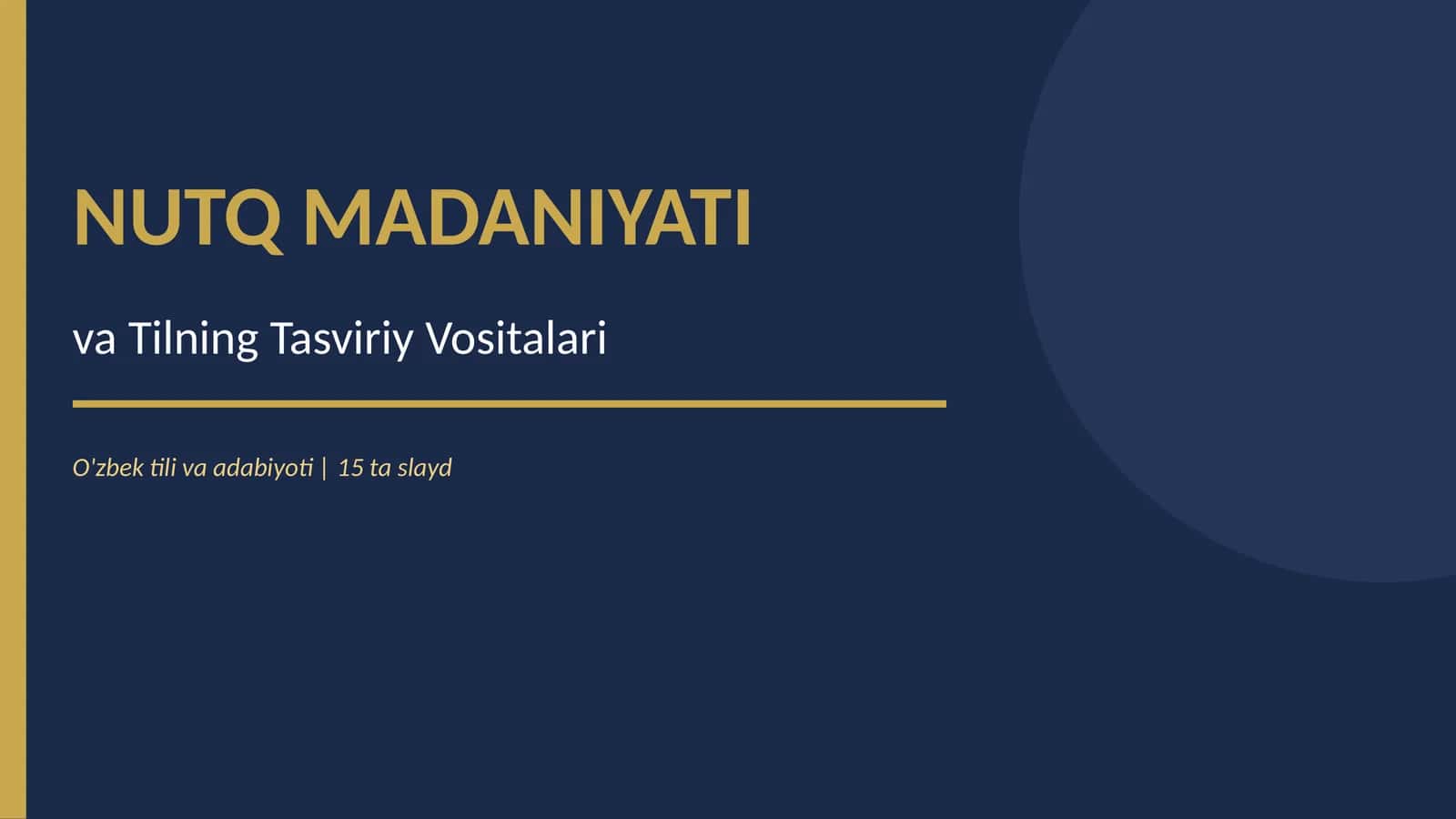 NUTQ MADANIYATI va Tilning Tasviriy Vositalari 1
