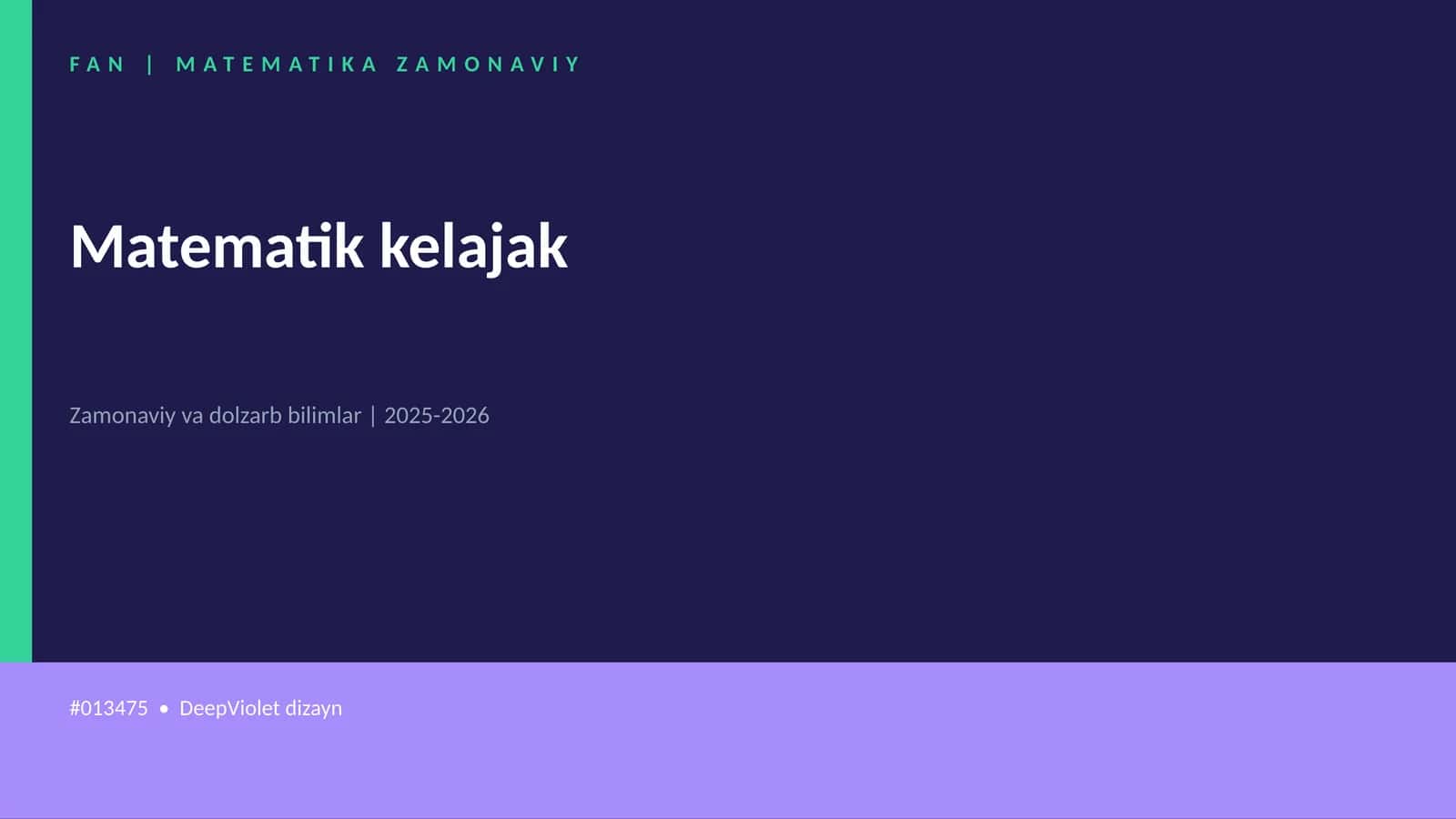 Matematik kelajak 1