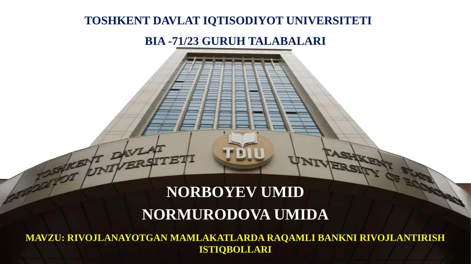 RIVOJLANAYOTGAN MAMLAKATLARDA RAQAMLI BANKNI RIVOJLANTIRISH ISTIQBOLLARI 1