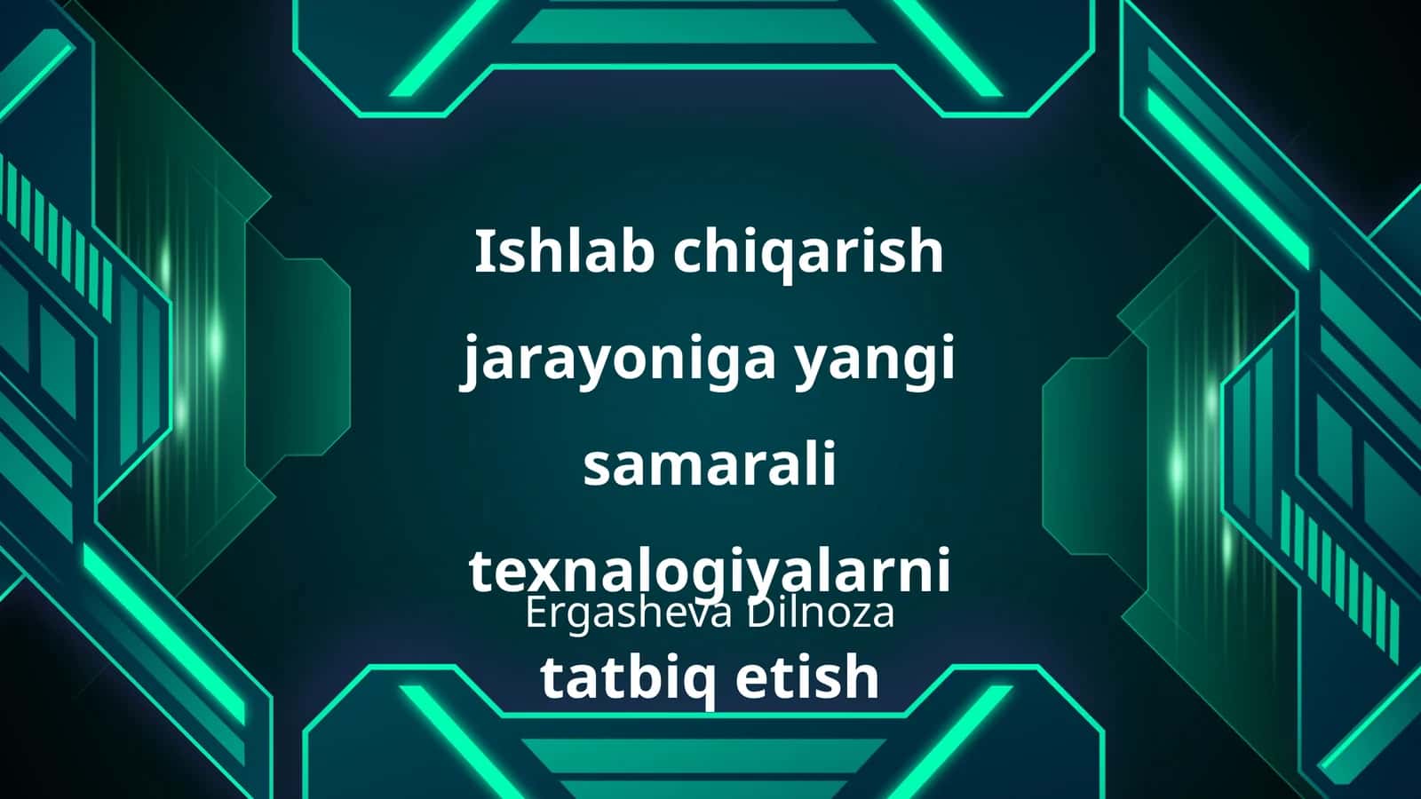Texnologik innovatsiyalar va ularning ishlab chiqarishga ta'siri 1