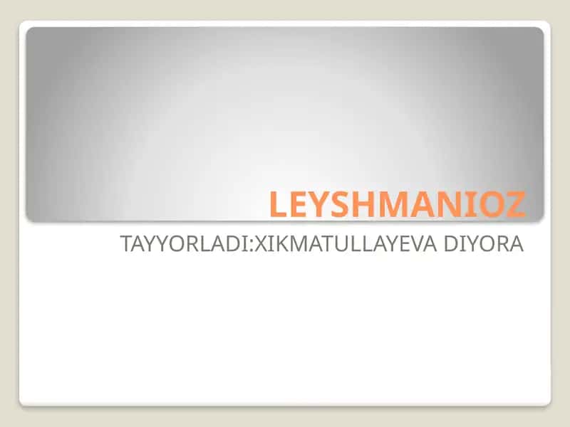 Лейшманиоз 1