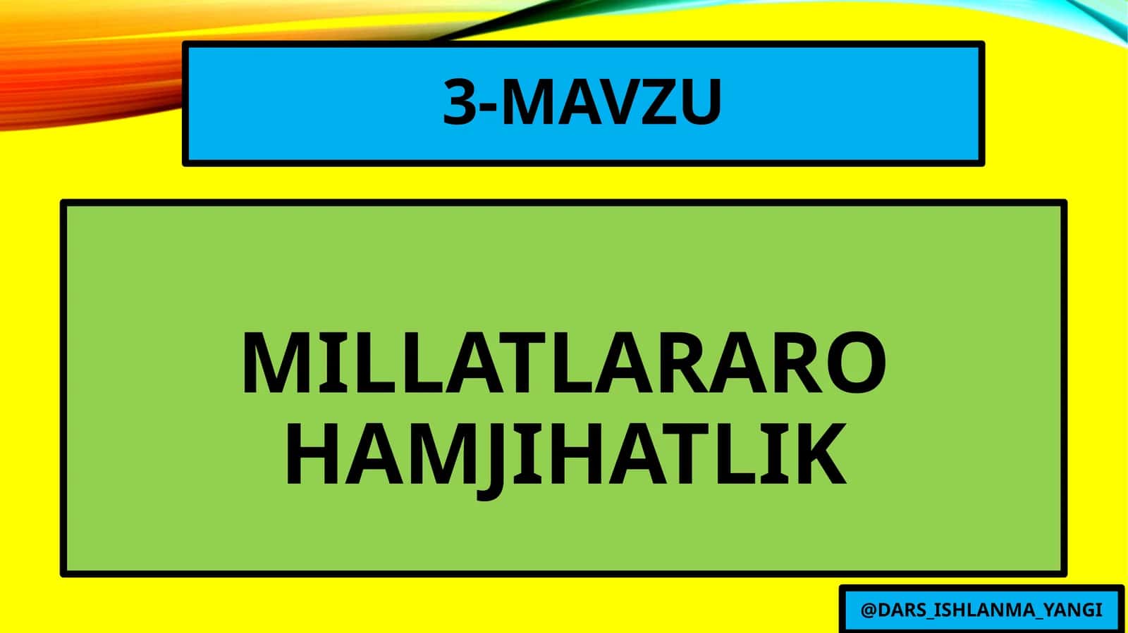 MILLATLARARO HAMJIHATLIK 1