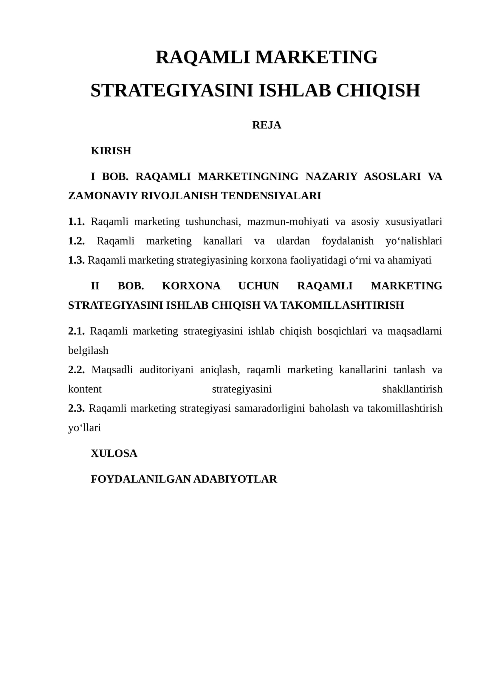 RAQAMLI MARKETING STRATEGIYASINI ISHLAB CHIQISH 1