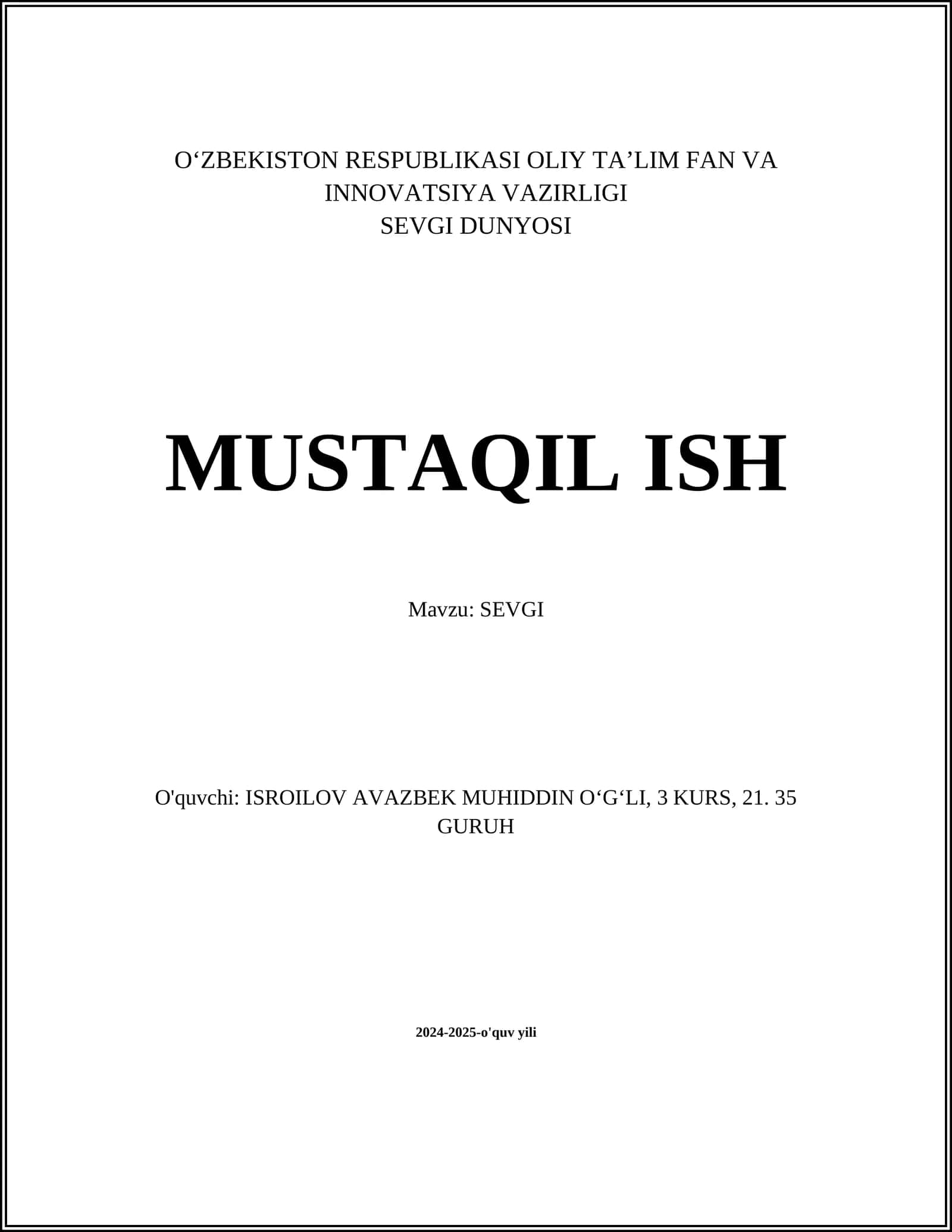 SEVGI 1