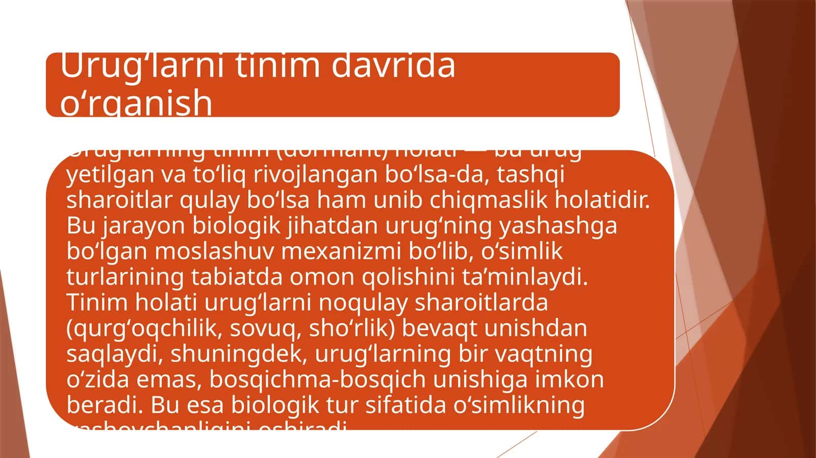 Urugʻlarni tinim davrida oʻrganish 1