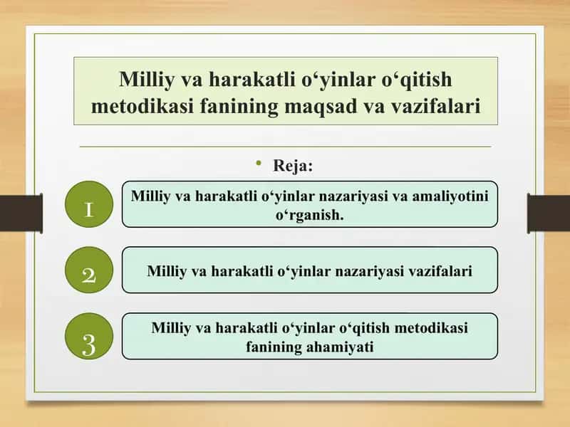 Milliy va harakatli o‘yinlar o‘qitish metodikasi fanining maqsad va vazifalari 1