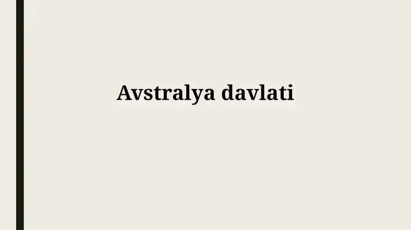 Avstraliyaning tarixi va geografiyasi 1