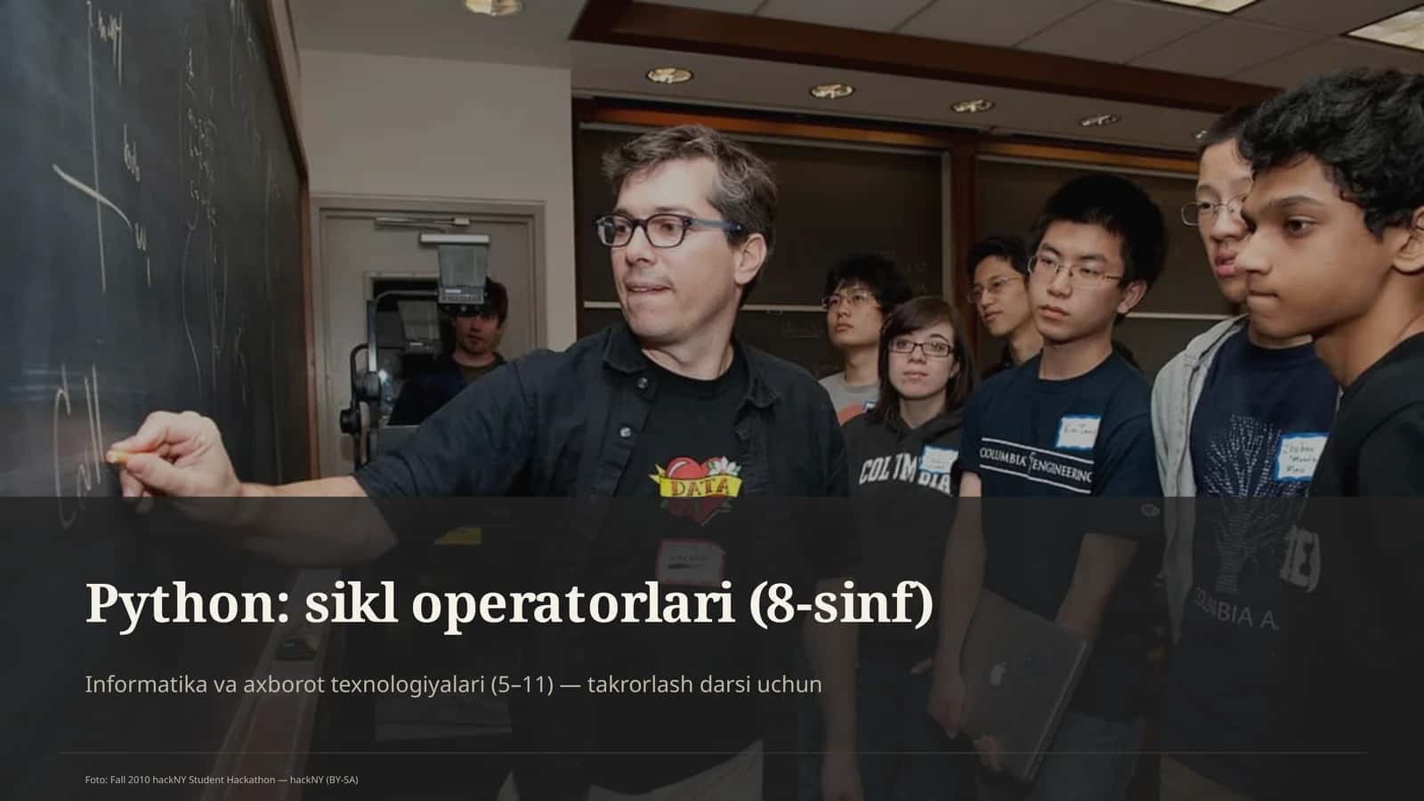 Python: sikl operatorlari (8-sinf) 1