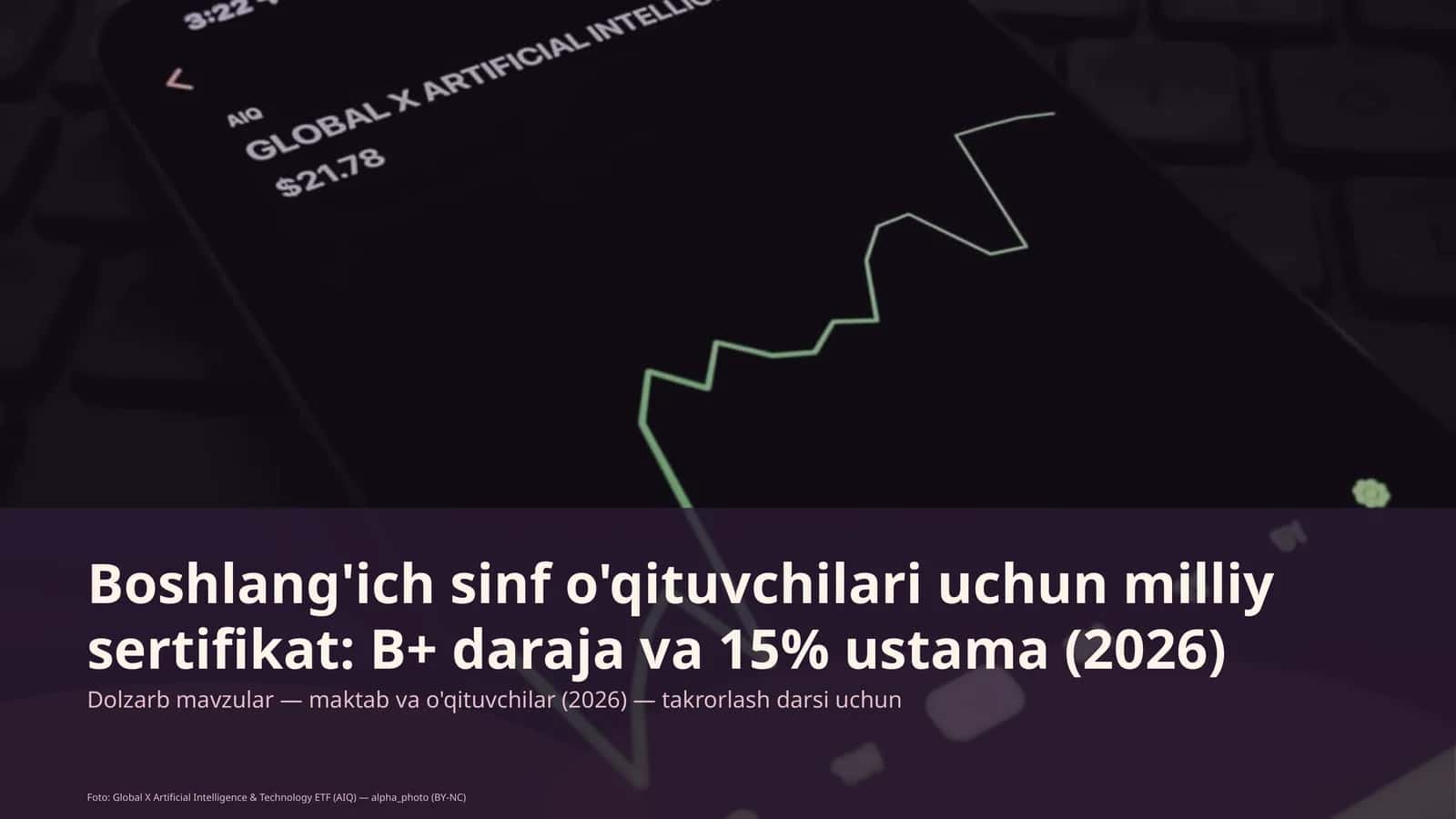 Boshlang'ich sinf o'qituvchilari uchun milliy sertifikat: B+ daraja va 15% ustama 1