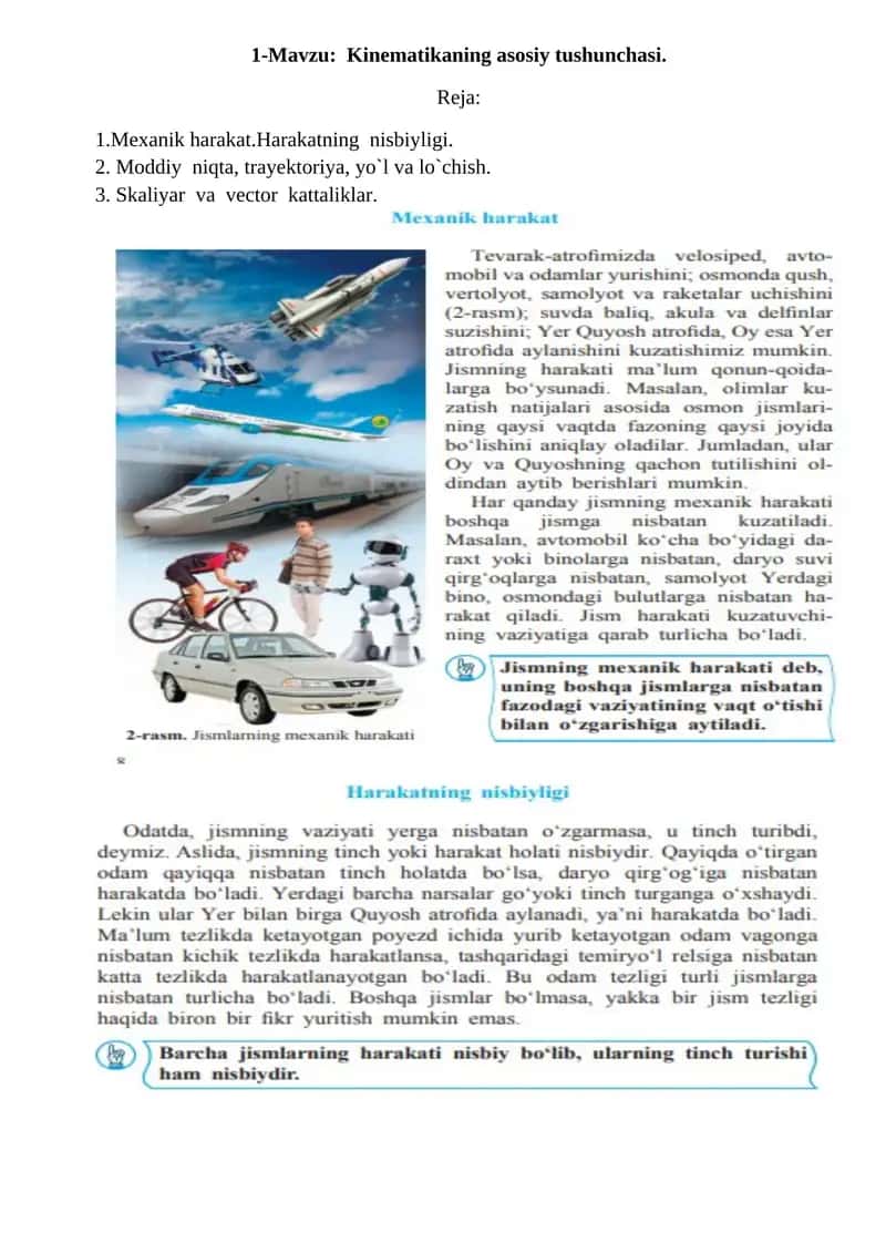 Kinematika 1