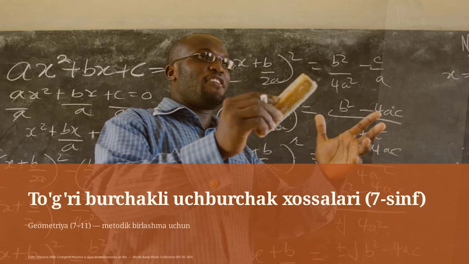 To'g'ri burchakli uchburchak xossalari (7-sinf) 1