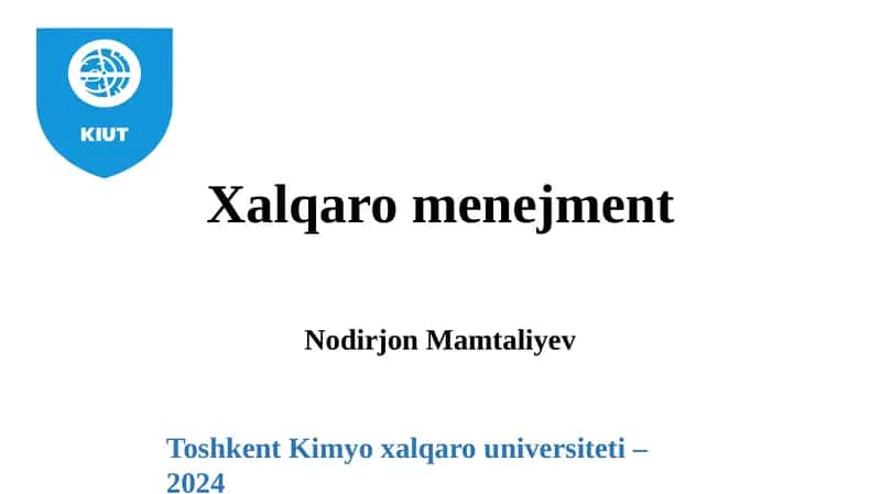 Xalqaro menejmentda motivatsiya 1