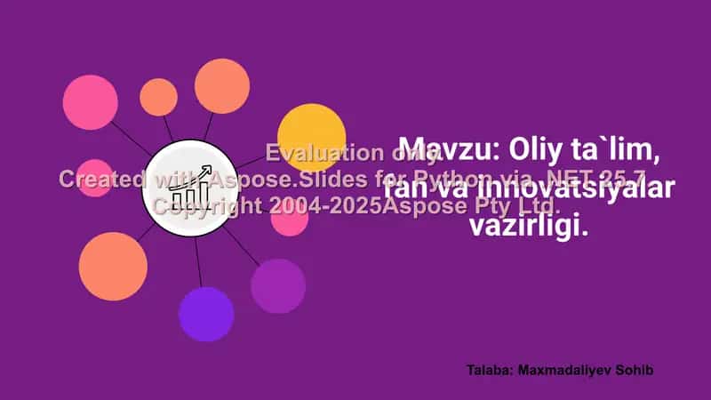 Oliy ta'lim, fan va innovatsiyalar vazirligi taqdimoti 1