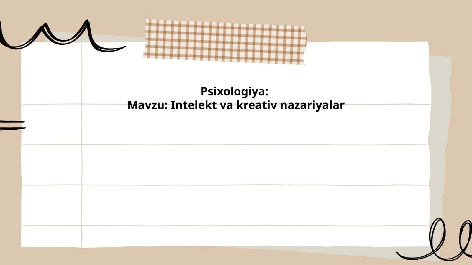 Intelekt va kreativ nazariyalar 1