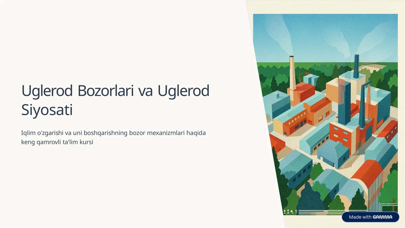 Uglerod Bozorlari va Uglerod Siyosati 1