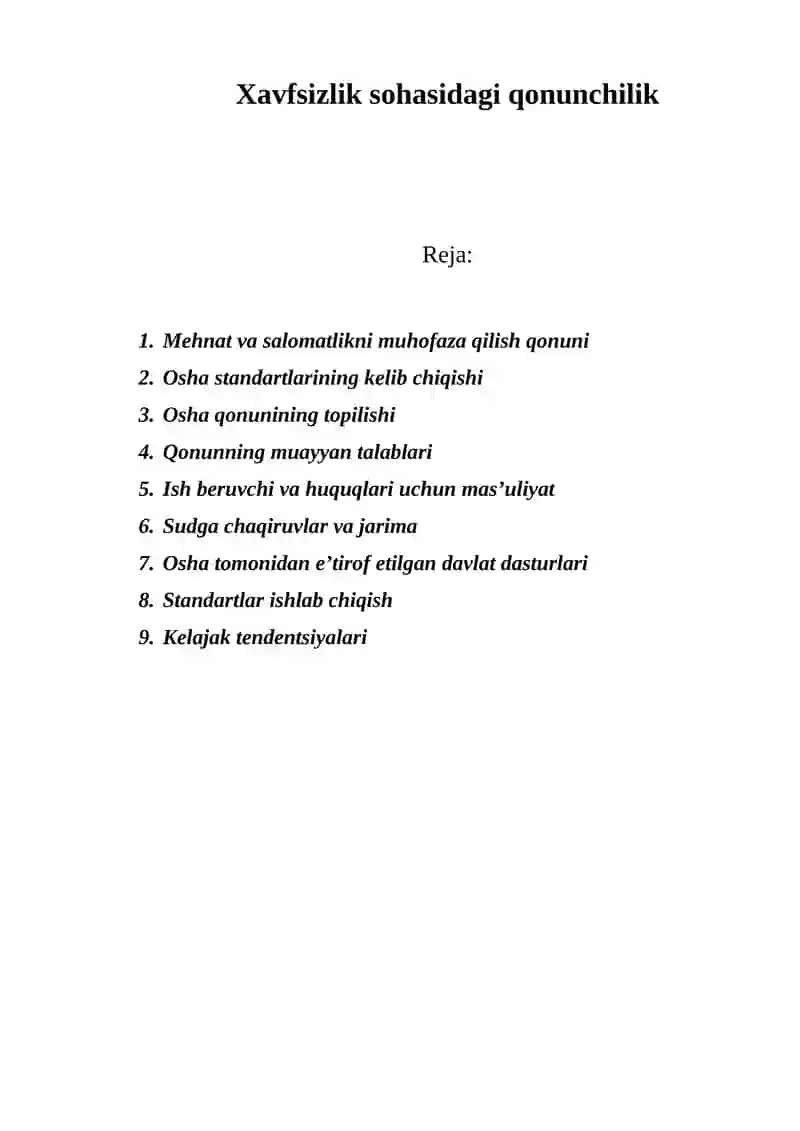 Xavfsizlik sohasidagi qonunchilik 1