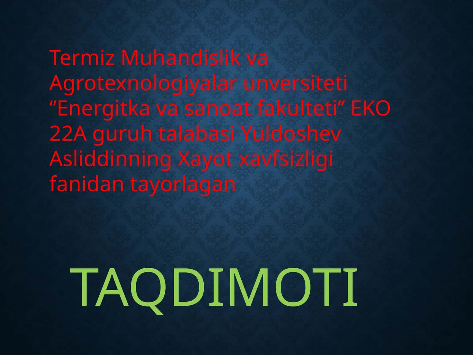 mashina va mexanizimlar uchun texnika xafsizlik qoidalari 1