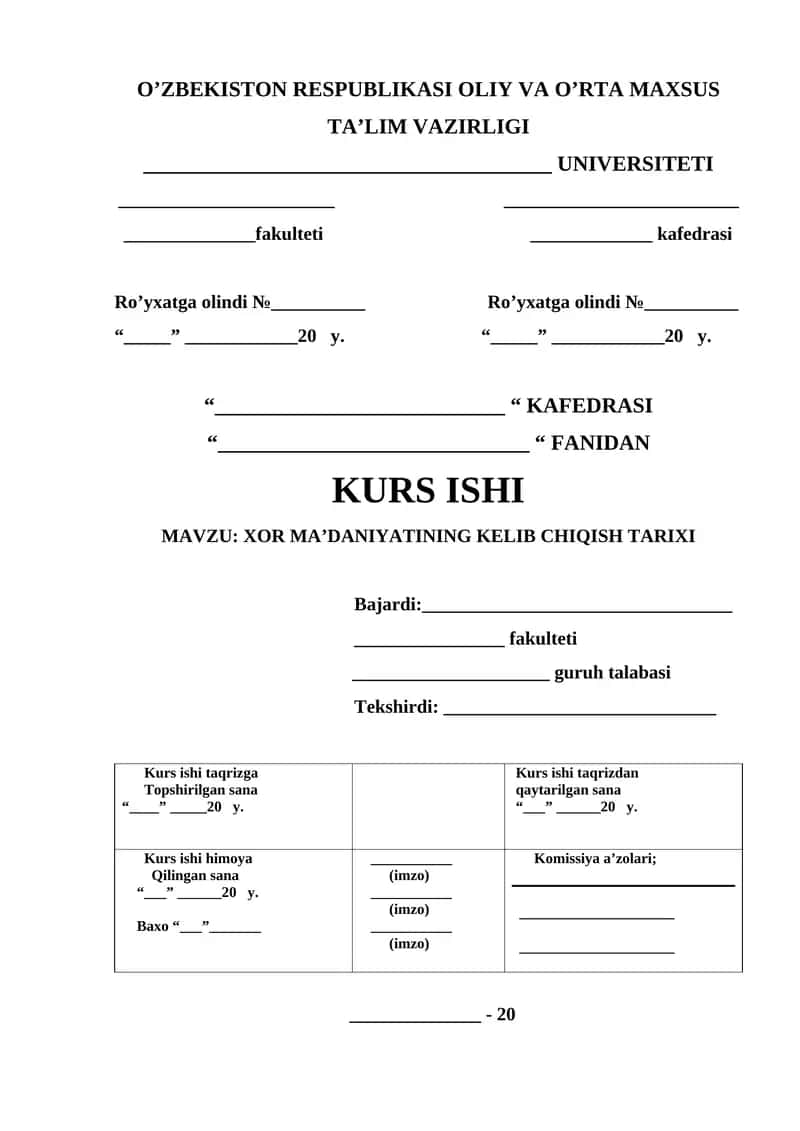 XOR MA’DANIYATINING KELIB CHIQISH TARIXI 1