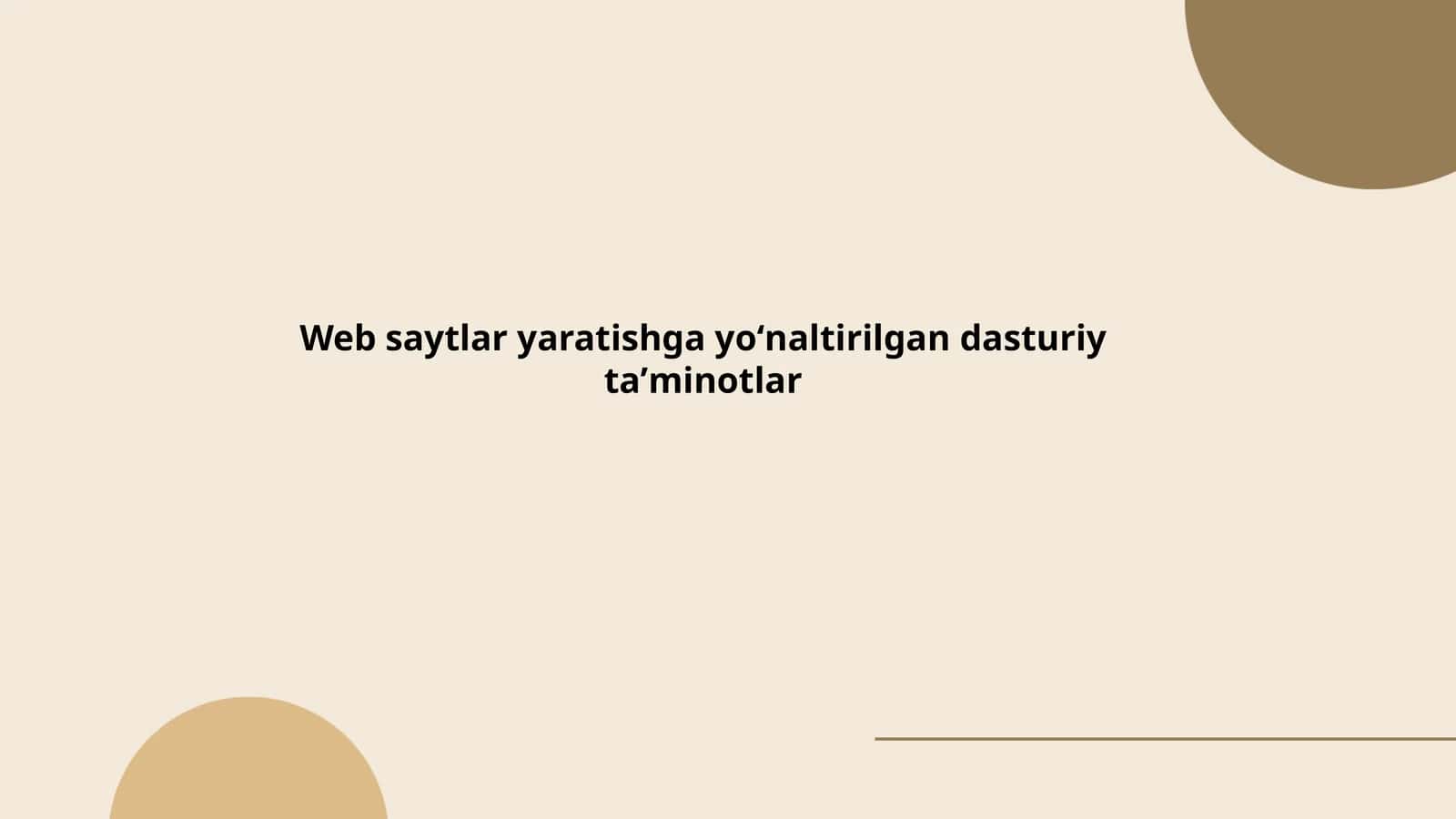 Web saytlar yaratishga yoʻnaltirilgan dasturiy taʼminotlar 1