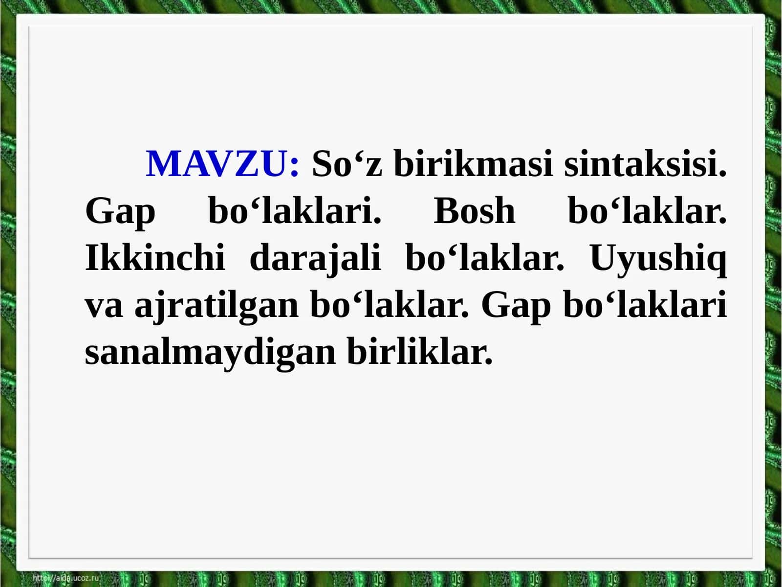 So‘z  birikmasi sintaksisi 1
