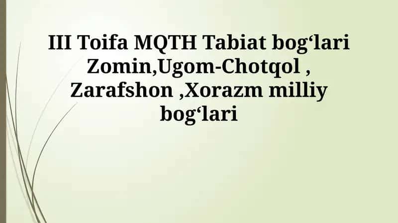 MQTH Tabiat bogʻlari 1