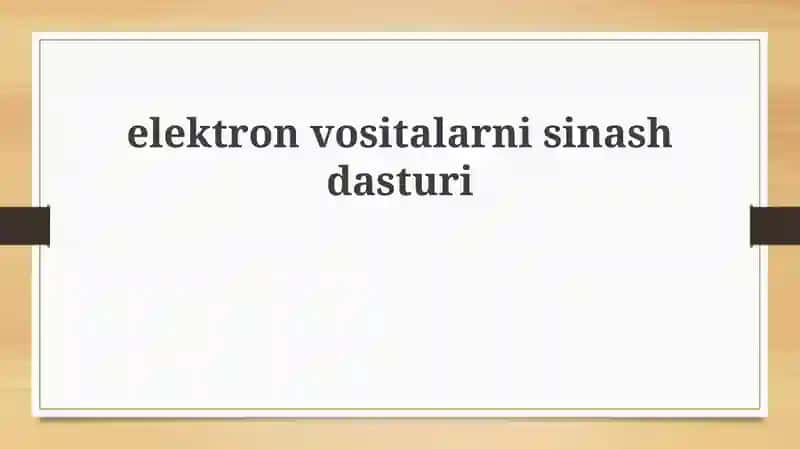 Elektron qurilmalarni sinovdan o'tkazish dasturi 1