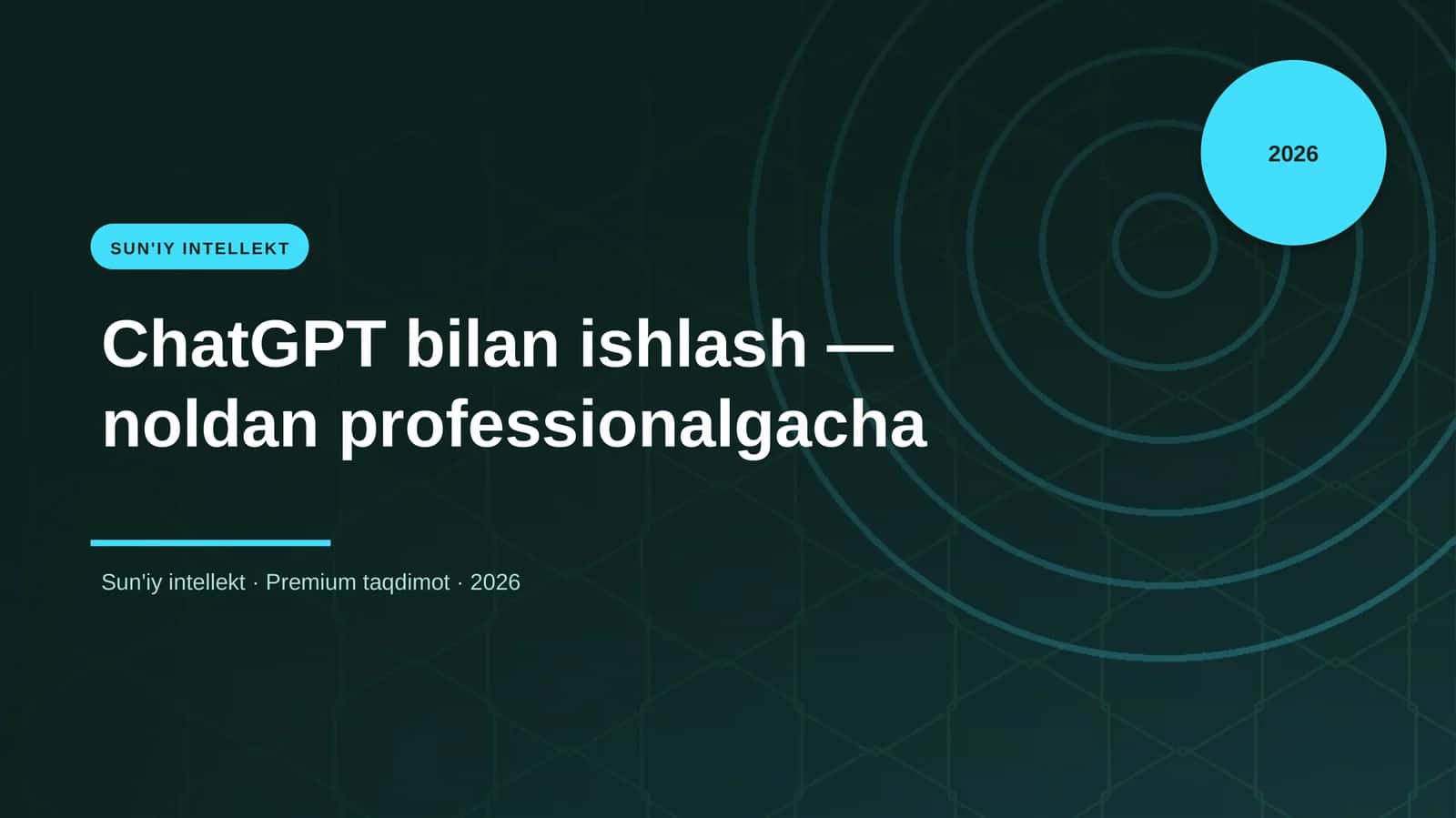 ChatGPT bilan ishlash — noldan professionalgacha 1