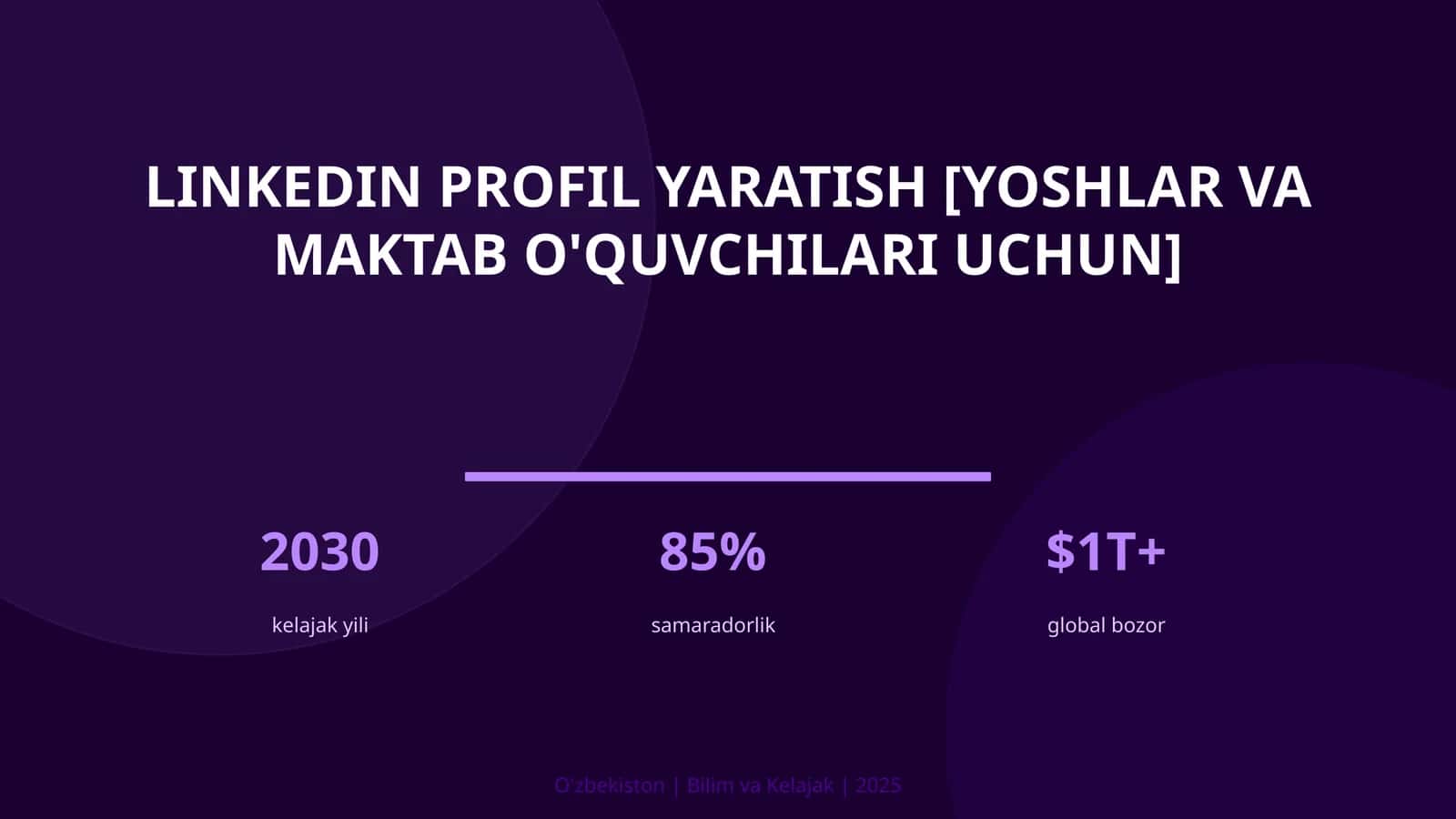 LinkedIn profil yaratish [yoshlar va maktab o'quvchilari uchun] 1