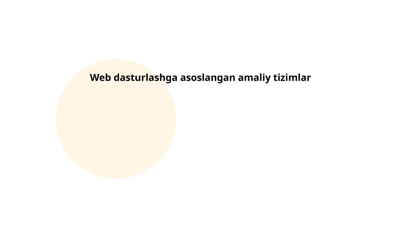Veb dasturlashga asoslangan amaliy tizimlar 1