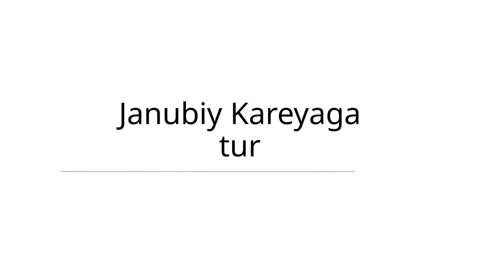 Janubiy Kareyaga tur 1