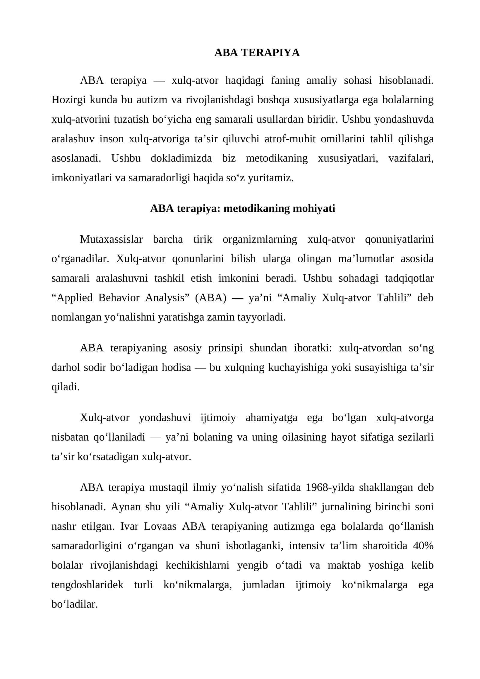 ABA TERAPIYA 1