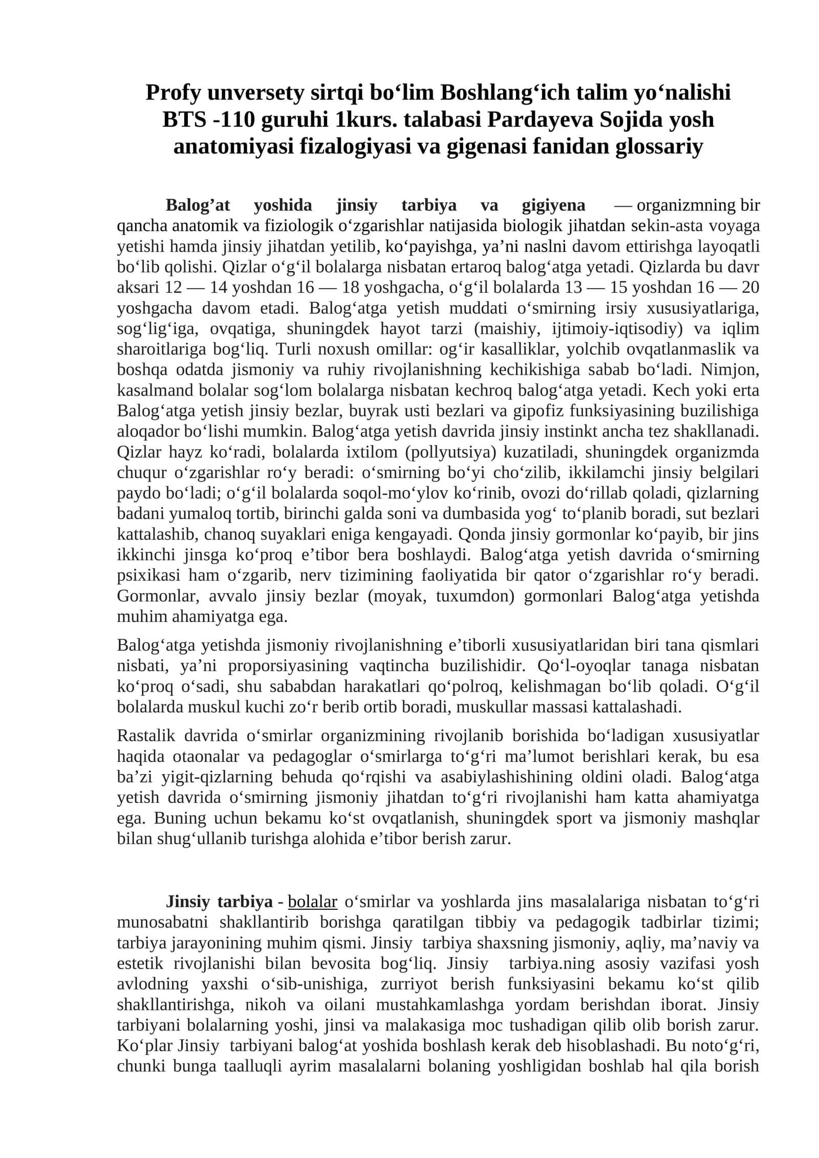 Balog’at bo’yicha yosh anatomiyasi va gigiyena 1