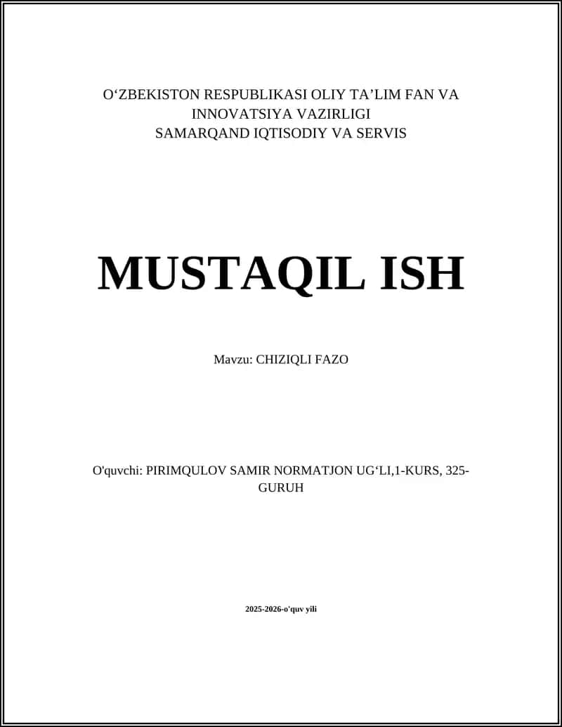 CHIZIQLI FAZO 1