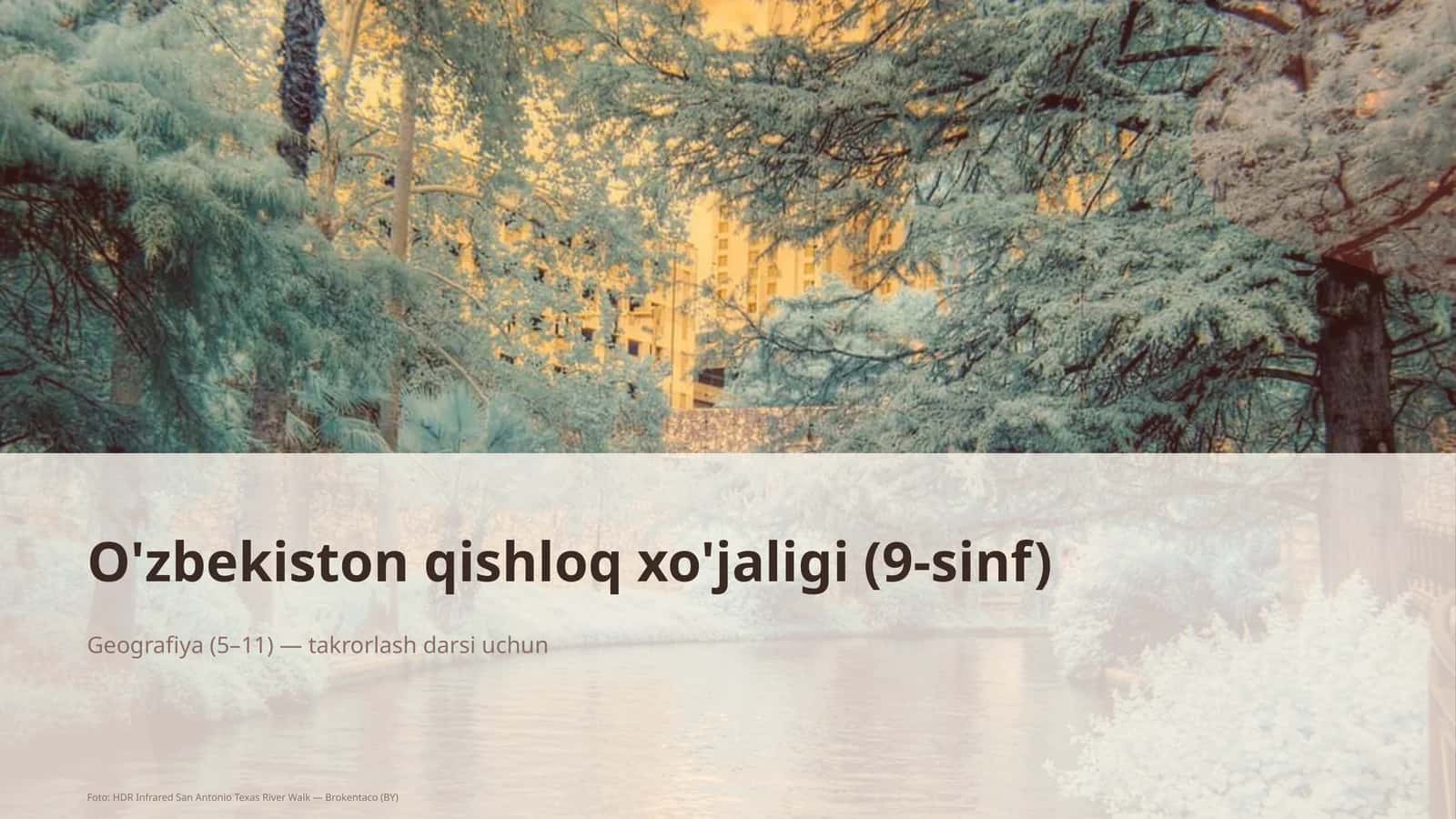 O'zbekiston qishloq xo'jaligi (9-sinf) 1
