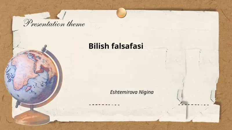 Bilish falsafasi 1