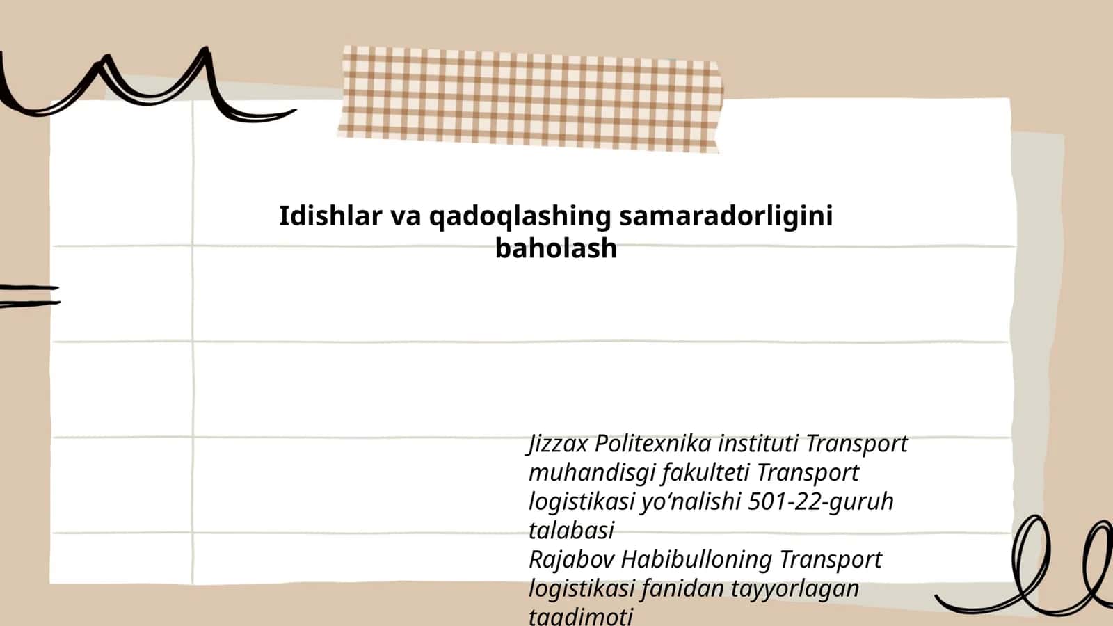 Idishlar va qadoqlashing samaradorligini baholash 1