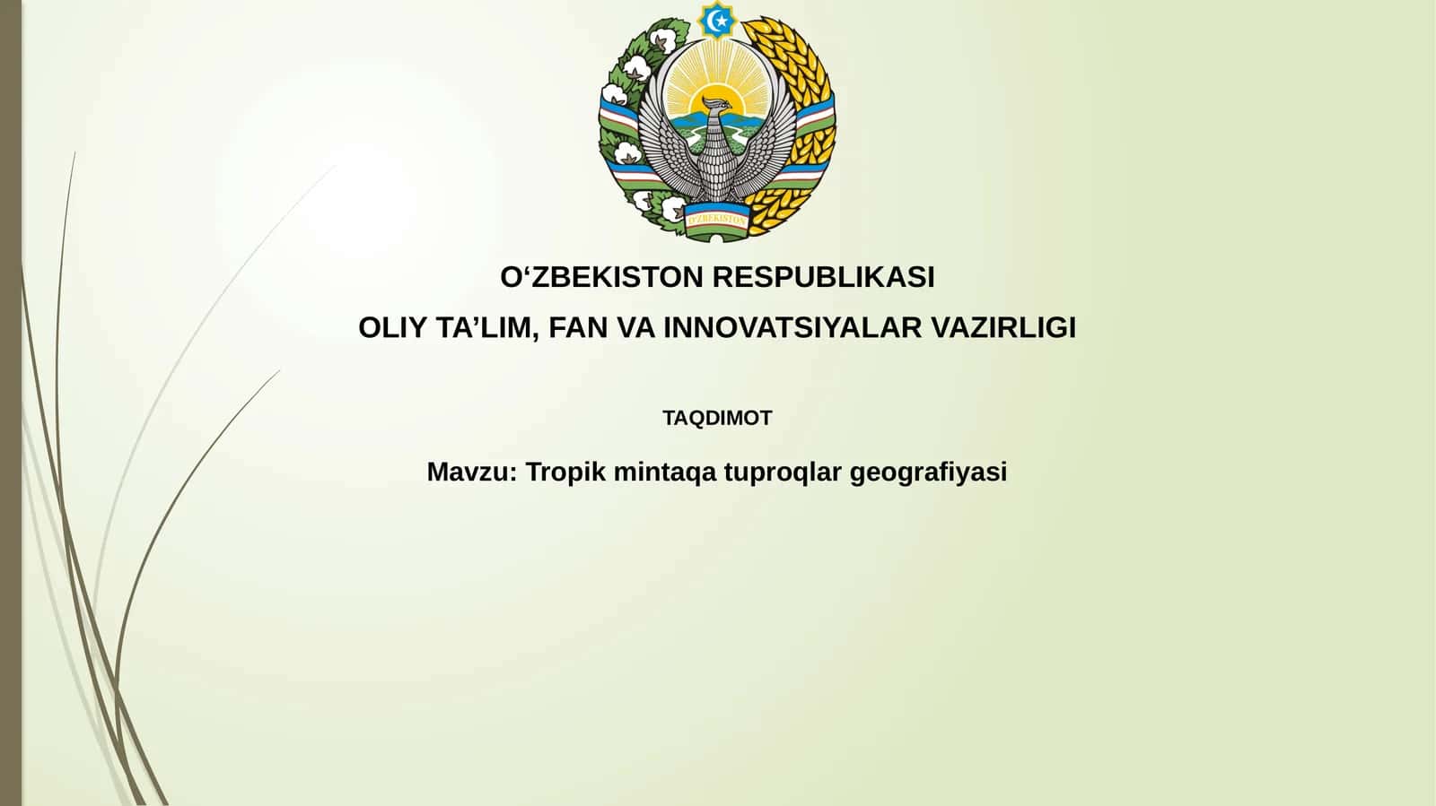 Tropik mintaqatuproqlargeografiyasi 1