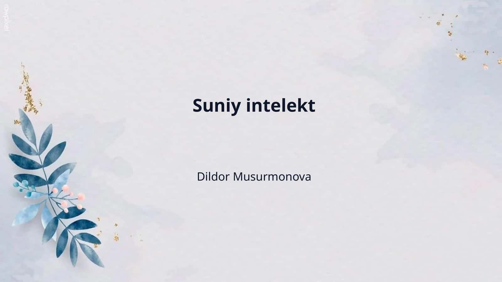 Suniy intelekt 1