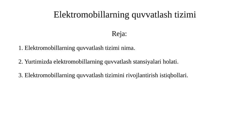 Elektromobillarning quvvatlash tizimi 1