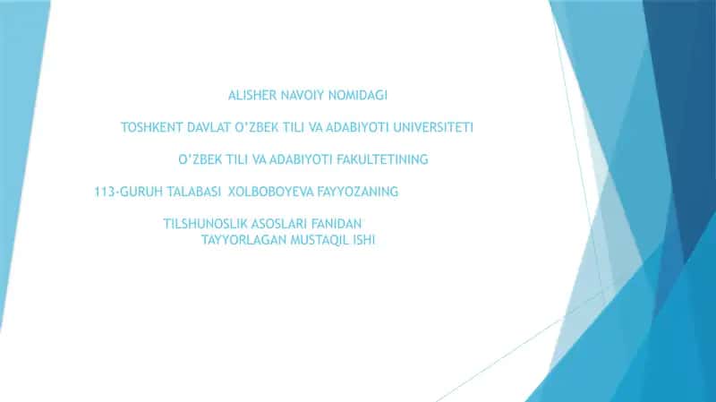 Tilshunoslik asoslari fanidan slayd 1