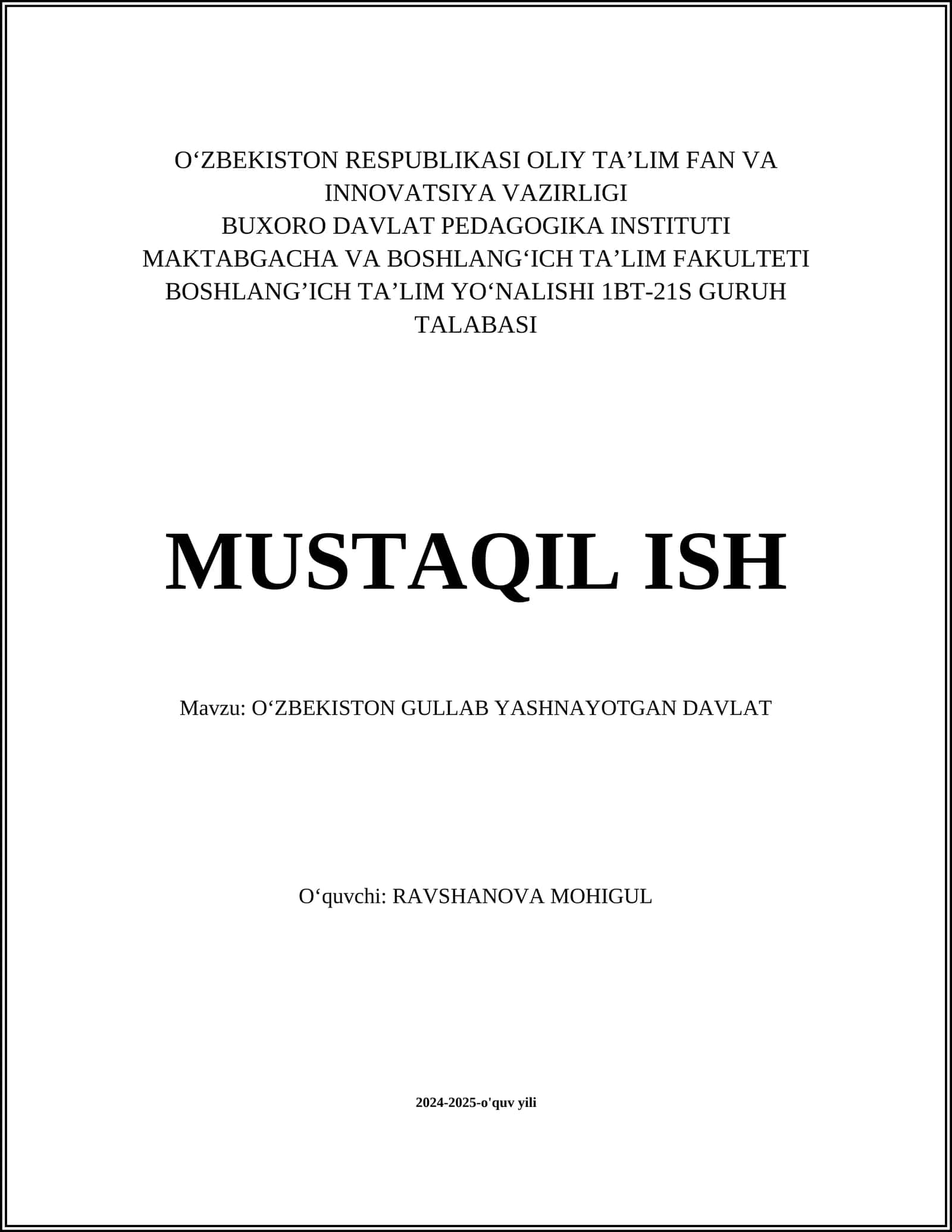 OʻZBEKISTON GULLAB YASHNAYOTGAN DAVLAT 1