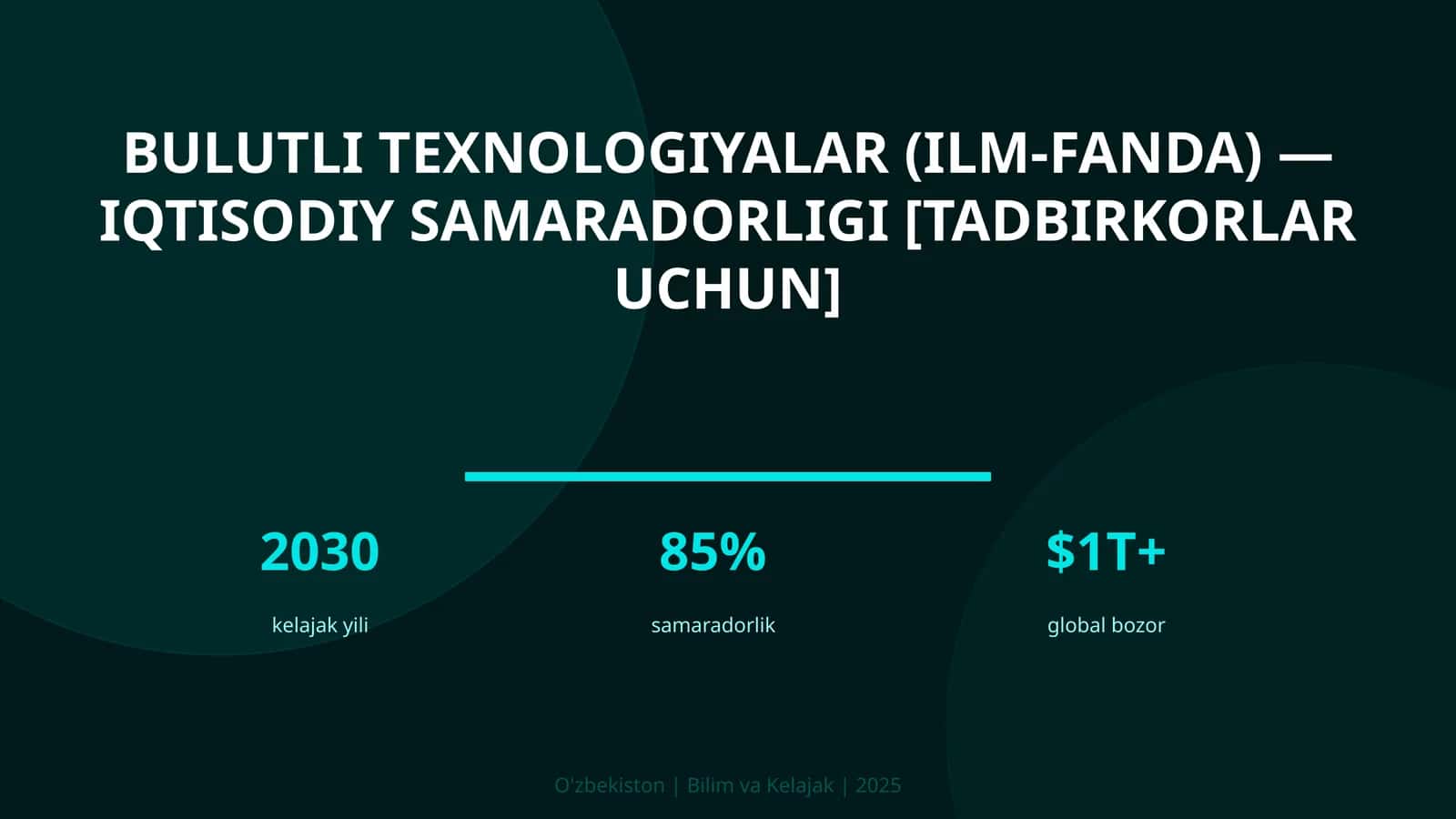 Bulutli texnologiyalar (ilm-fanda) — iqtisodiy samaradorligi [tadbirkorlar uchun] 1