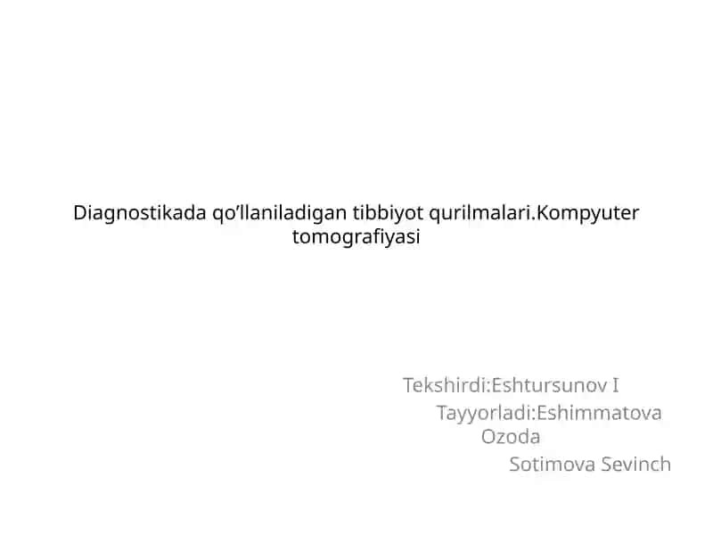 Kompyuter tomografiyasi